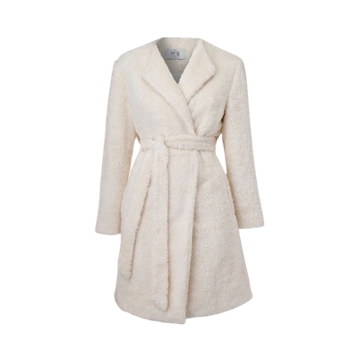 Marei 1998 Verbena Cotton Shearling Robe Jacket In Ivory In White