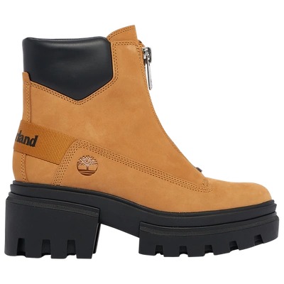 Timberland Tan Everleigh Front-zip Boots In Wheat/wheat