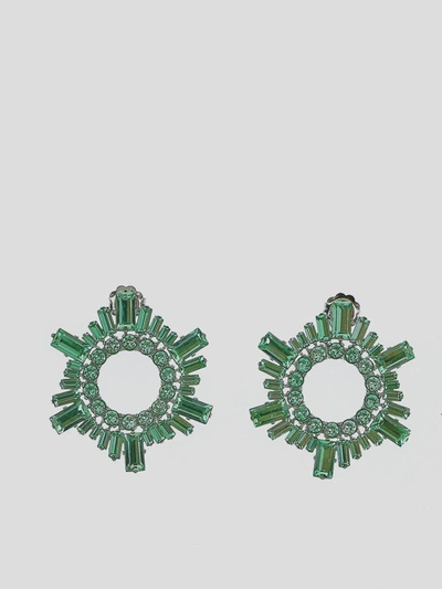 Amina Muaddi Begum Mini Earrings In Green