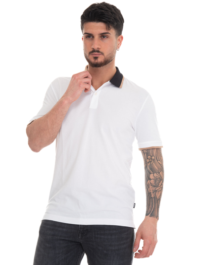 Hugo Boss Parlay177 Short Sleeve Polo Shirt In White