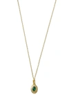Argento Vivo Emerald Pendant Necklace In Gold