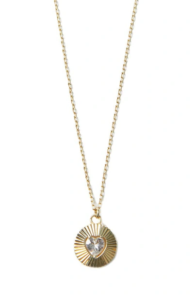 Argento Vivo Sterling Silver Diamond Heart Pendant Necklace In Gold