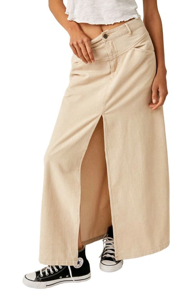 Free People As You Are Corduroy Maxi Skirt In Beechwood