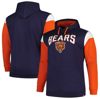 PROFILE PROFILE NAVY CHICAGO BEARS BIG & TALL TRENCH BATTLE PULLOVER HOODIE