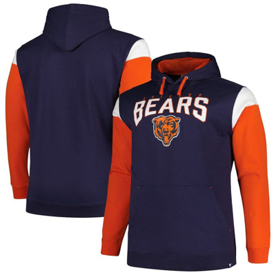 Profile Men's  Navy Chicago Bears Big And Tall Trench Battle Pullover Hoodie