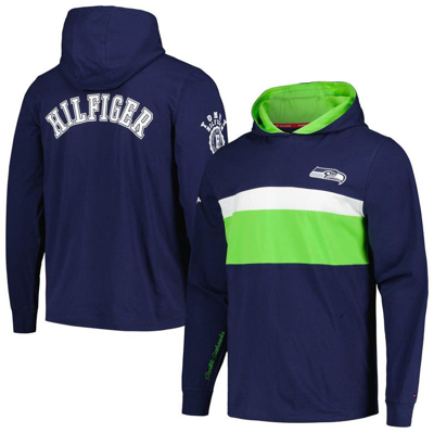 Tommy Hilfiger College Navy Seattle Seahawks Morgan Long Sleeve Hoodie T-shirt