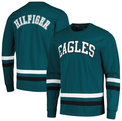 Tommy Hilfiger Midnight Green/black Philadelphia Eagles Nolan Long Sleeve T-shirt