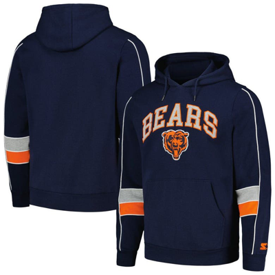 Starter Navy Chicago Bears Captain Pullover Hoodie