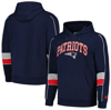 Starter Navy New England Patriots Captain Pullover Hoodie In Navy