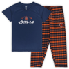 Concepts Sport Women's  Navy Chicago Bears Plus Size Badge T-shirt And Flannel Pants Sleep Set In Navy