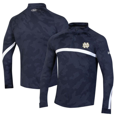 Under Armour Navy Notre Dame Fighting Irish Game Day Camo Raglan Quarter-zip Top