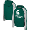 COLOSSEUM YOUTH COLOSSEUM GREEN MICHIGAN STATE SPARTANS NED RAGLAN LONG SLEEVE HOODED T-SHIRT