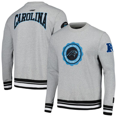 Pro Standard Heather Grey Carolina Trouserhers Crest Emblem Pullover Sweatshirt