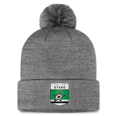 Fanatics Branded  Gray Dallas Stars Authentic Pro Home Ice Cuffed Knit Hat With Pom