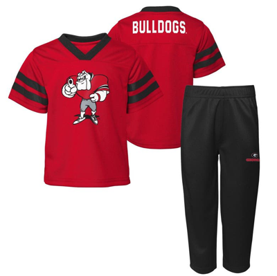 Outerstuff Kids' Preschool Red Georgia Bulldogs Two-piece Red Zone Jersey & Trousers Set