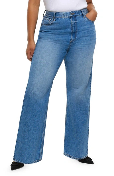River Island '90s Straight Leg Jeans In Blue