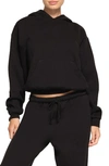Skims Black Cotton Fleece Classic Hoodie In Onyx
