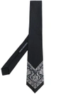 ALEXANDER MCQUEEN worn away carpet embroidered tie,DRYCLEANONLY