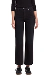 7 For All Mankind Alexa Cropped Wide-leg Jeans In Black Rose
