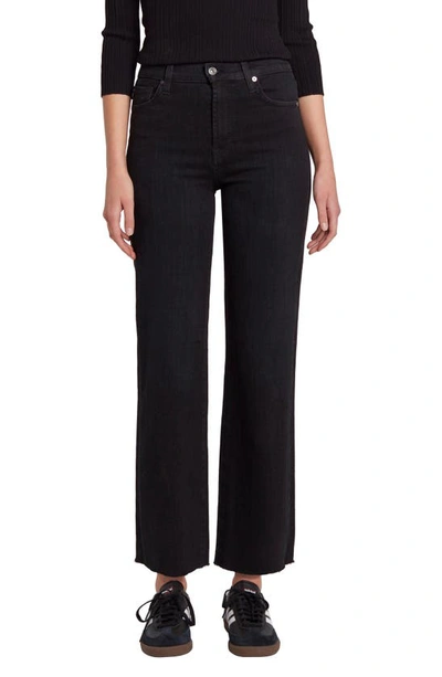 7 For All Mankind Alexa Cropped Wide-leg Jeans In Black Rose