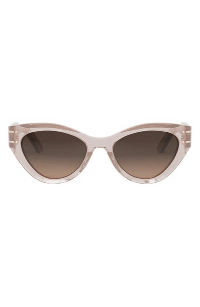 Dior Signature B7i Cat Eye Sunglasses, 52mm In Shiny Pink / Gradient Roviex