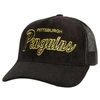 Mitchell & Ness Men's  Black Pittsburgh Penguins Times Up Classic Script Cord Trucker Adjustable Hat In Black