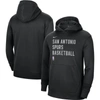 NIKE UNISEX NIKE BLACK SAN ANTONIO SPURS 2023/24 PERFORMANCE SPOTLIGHT ON-COURT PRACTICE PULLOVER HOODIE