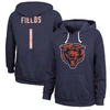 MAJESTIC MAJESTIC THREADS JUSTIN FIELDS  NAVY CHICAGO BEARS NAME & NUMBER TRI-BLEND PULLOVER HOODIE