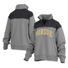 PRESSBOX PRESSBOX GRAY PURDUE BOILERMAKERS AVON FLEECE QUARTER-ZIP JACKET