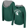COLOSSEUM COLOSSEUM  GREEN MICHIGAN STATE SPARTANS DISTRESSED HEATHER LONG SLEEVE HOODIE T-SHIRT