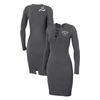 Wear By Erin Andrews Charcoal Green Bay Packers Lace Up Long Sleeve Dress In Charcoal
