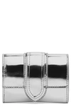 Jacquemus Le Compact Bambino Leather Wallet In Silver