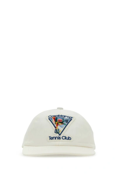 Casablanca Man Ivory Cotton Baseball Hat In White
