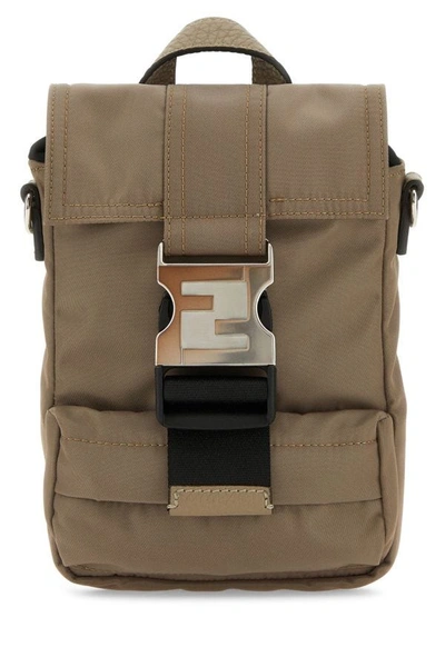 Fendi Ness Small Backpack In Gray