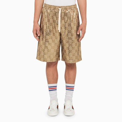 Gucci Gg Technical Jersey Basketball Shorts In Silver