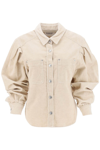 Isabel Marant Étoile Renata Balloon-sleeved Overshirt In Corduroy In Cream