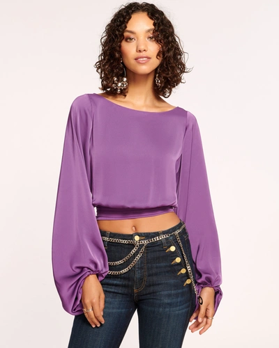 Ramy Brook Vivian Long Sleeve Top In Mulberry