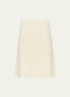 Prada Wool Boucle Skirt In Bianco