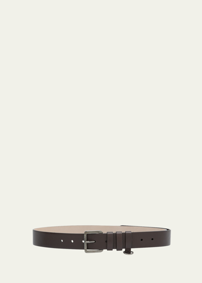 Brunello Cucinelli Soft Napa Leather Belt In C8279 Brown