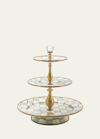 Mackenzie-childs Mackenzie Childs Sterling Check Three Tier Sweet Stand