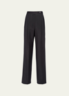 PRADA PINTUCK MOHAIR WIDE-LEG TROUSERS