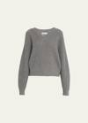 BRUNELLO CUCINELLI CASHMERE WAFFLE KNIT SWEATER WITH MICRO PAILLETTES