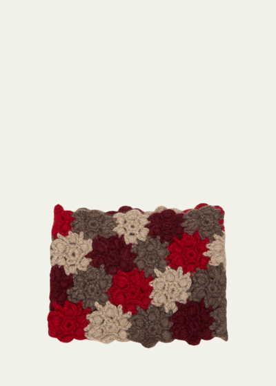 Hania New York Daphne Floral Cashmere Snood In Acero Dk Red Moch