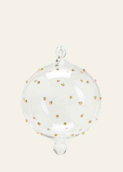 Al Fagr Gold Dots Clear Drop Christmas Ornament In Metallic