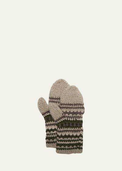 Hania New York Urra Cashmere Mittens In Taupe Mocha Dk Gr