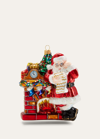 Bergdorf Goodman Santa At Fireplace Christmas Ornament In Multi