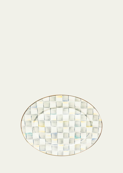 Mackenzie-childs Sterling Check Enamel Oval Platter, Medium