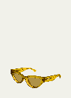Bottega Veneta Cat-eye Acetate Sunglasses In Shiny Transparent