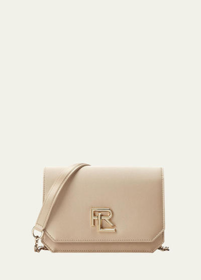 Polo Ralph Lauren Rl 888 Mini Flap Satin Wallet On Chain In Fawn