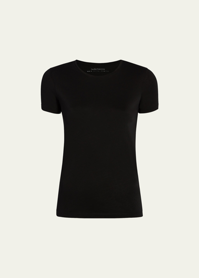 Another Tomorrow Crew-neck Cotton Tee In Black